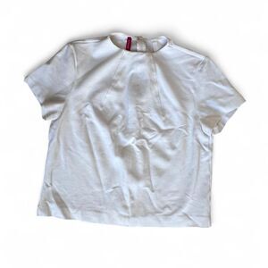 SPANX White Sculpting Zip Back Top Size Small S/P Stretch Fitted